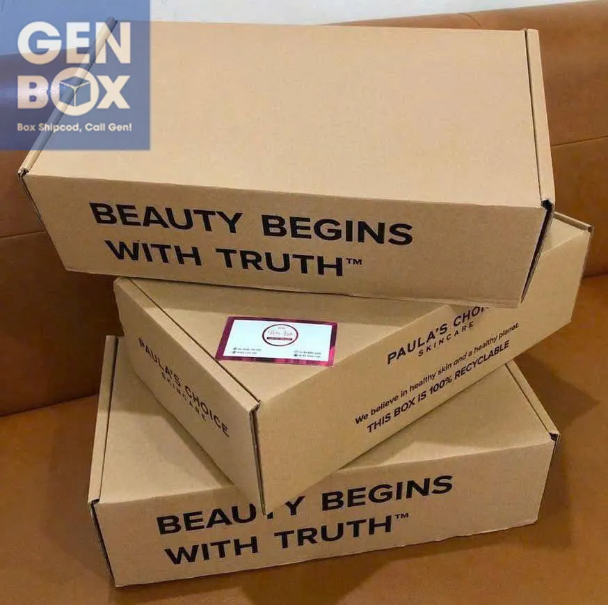 In logo lên bề mặt hộp carton tại Genbox